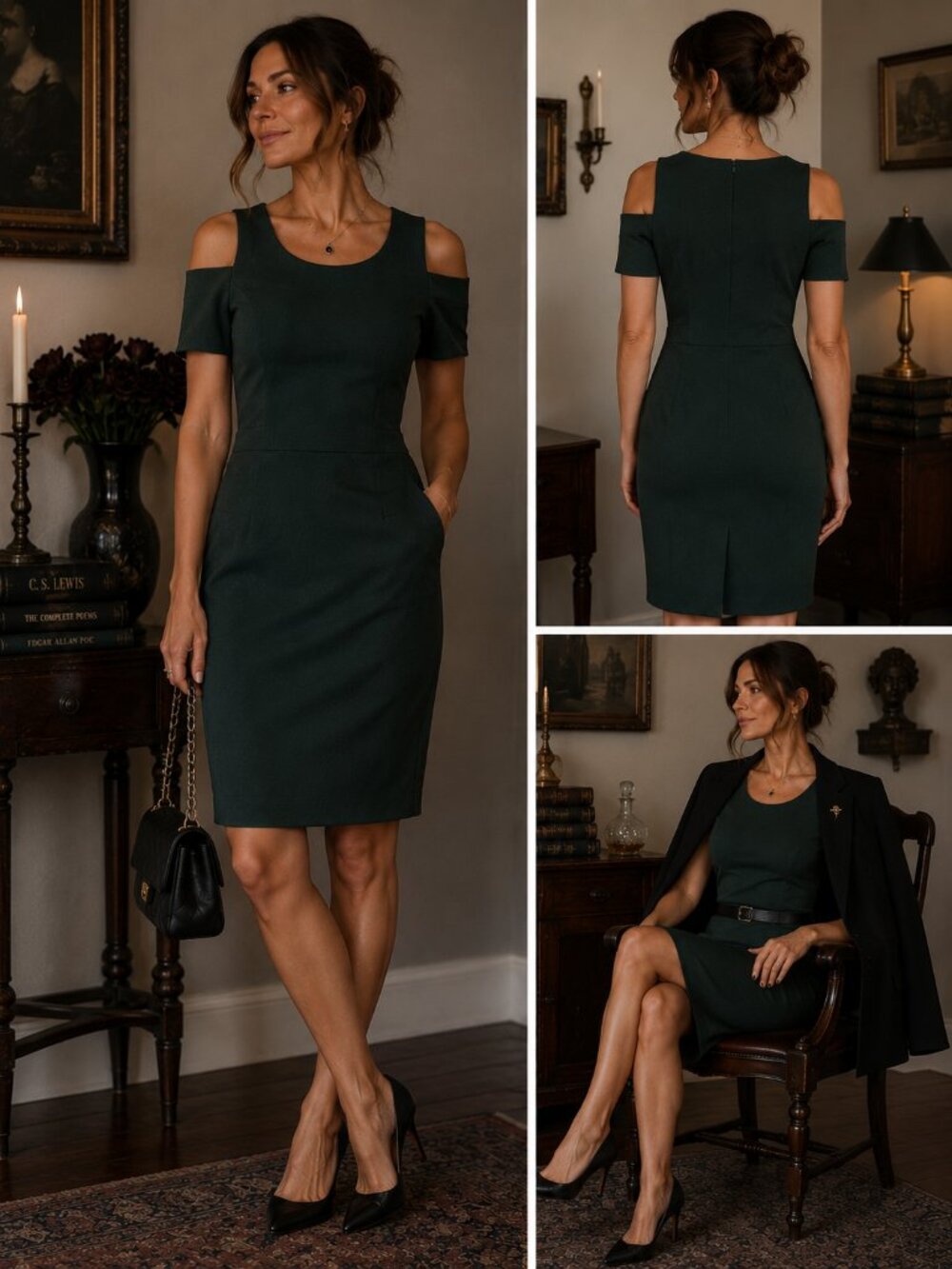 NWT Eliza J Cold Shoulder Sheath Dress Pine | Pine Green | Size 12